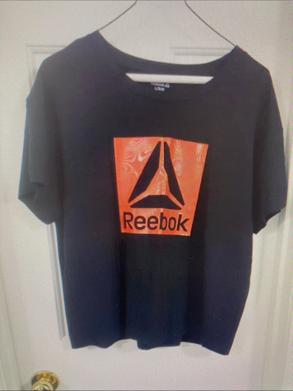 Reebok Black Tee with Bold Orange Logo